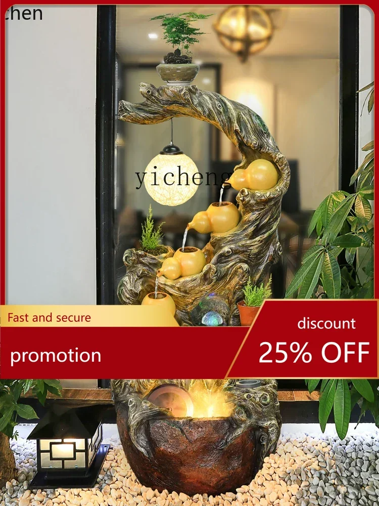 YFY  Style Water Fountain Circulating Water Interior Decoration Lucky Rockery Gourd Landscape Floor Ornaments
