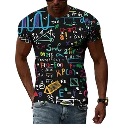 Mathematical Formula Scientific Graffiti 3D Printed Men's And Women Hip Hop Street Quirky Fashion Crewneck Short Sleeve T-shirt