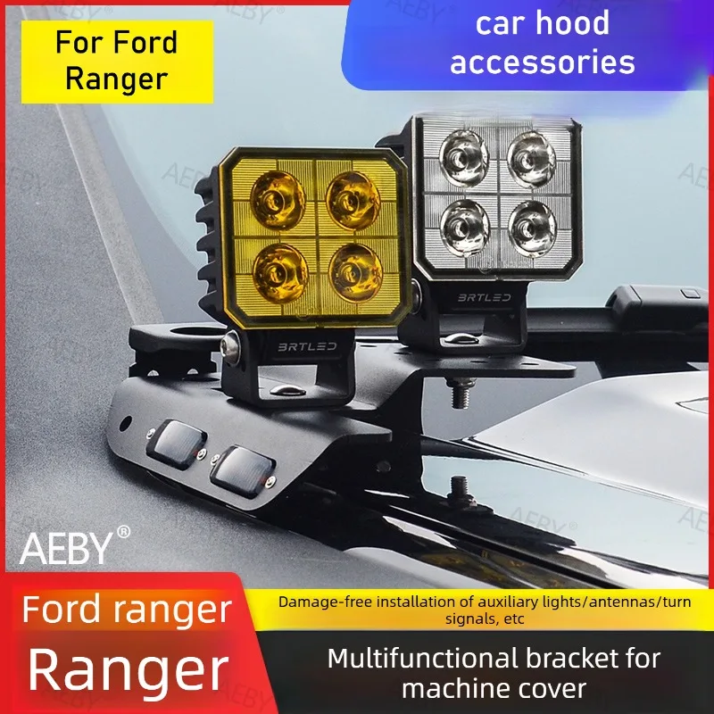 For Ford Ranger 2022-2026 Multifunctional hood spotlight bracket hood,Expansion bracket,No drilling required,Car accessories