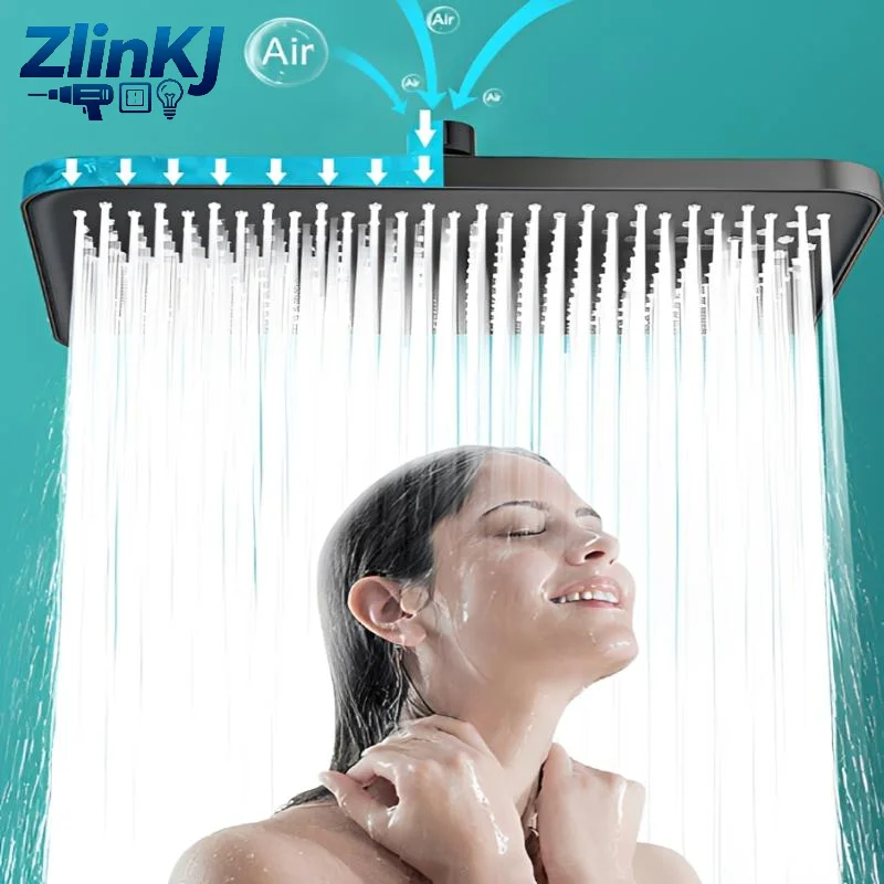 High Pressure Top Spray Rain Shower Head 360° Rotating Pressurized Rust Resistant for Wet Bathroom Environment