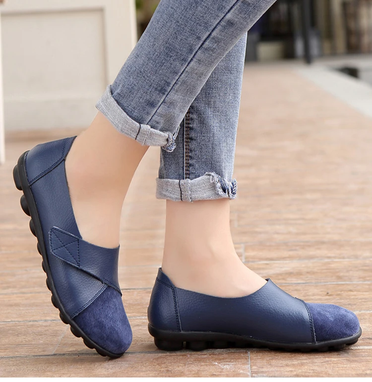 Frau Schuhe Weiche Leder Low Heels Schuhe frauen Elegante Wohnungen 2025, Casual Flache Schuhe Frauen Schuhe Neue Müßiggänger Zapatos mujer – Detail 7