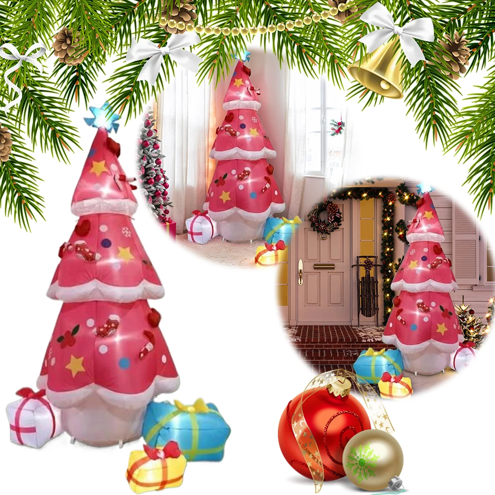 6.9 FT Christmas Inflatable Tree with LED Lights Lighted Outdoor Decorations Christmas Inflatables Tree Blow Up Yard Adornment