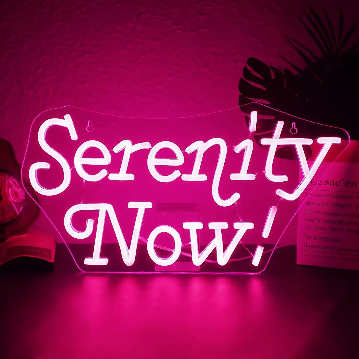 

Неоновая вывеска Serenity Now: Декор для стен, диммируемая светодиодная неоновая вывеска с питанием от USB для спальни, студии йоги, комнаты для медитации, подарок