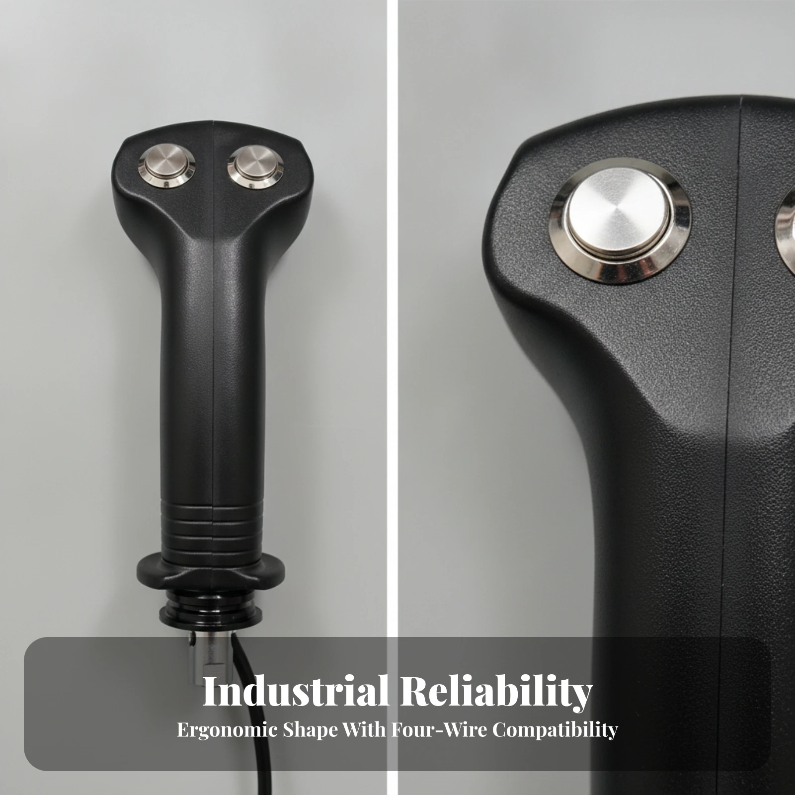 Four Wire Control Handle with Adapter for Machinery Joystick Push Button Metal Threaded Connector Ergonomic Design Heavy Duty