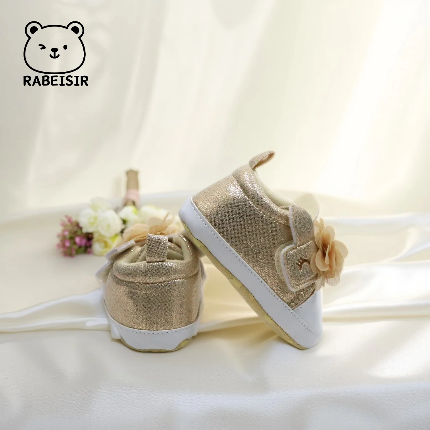 أحذية RABEISIR للأطفال، أحذية الأميرة، أحذية المشي للأطفال من عمر 6 إلى 12 إلى 18 شهرًا، نعل ناعم قابل للتنفس