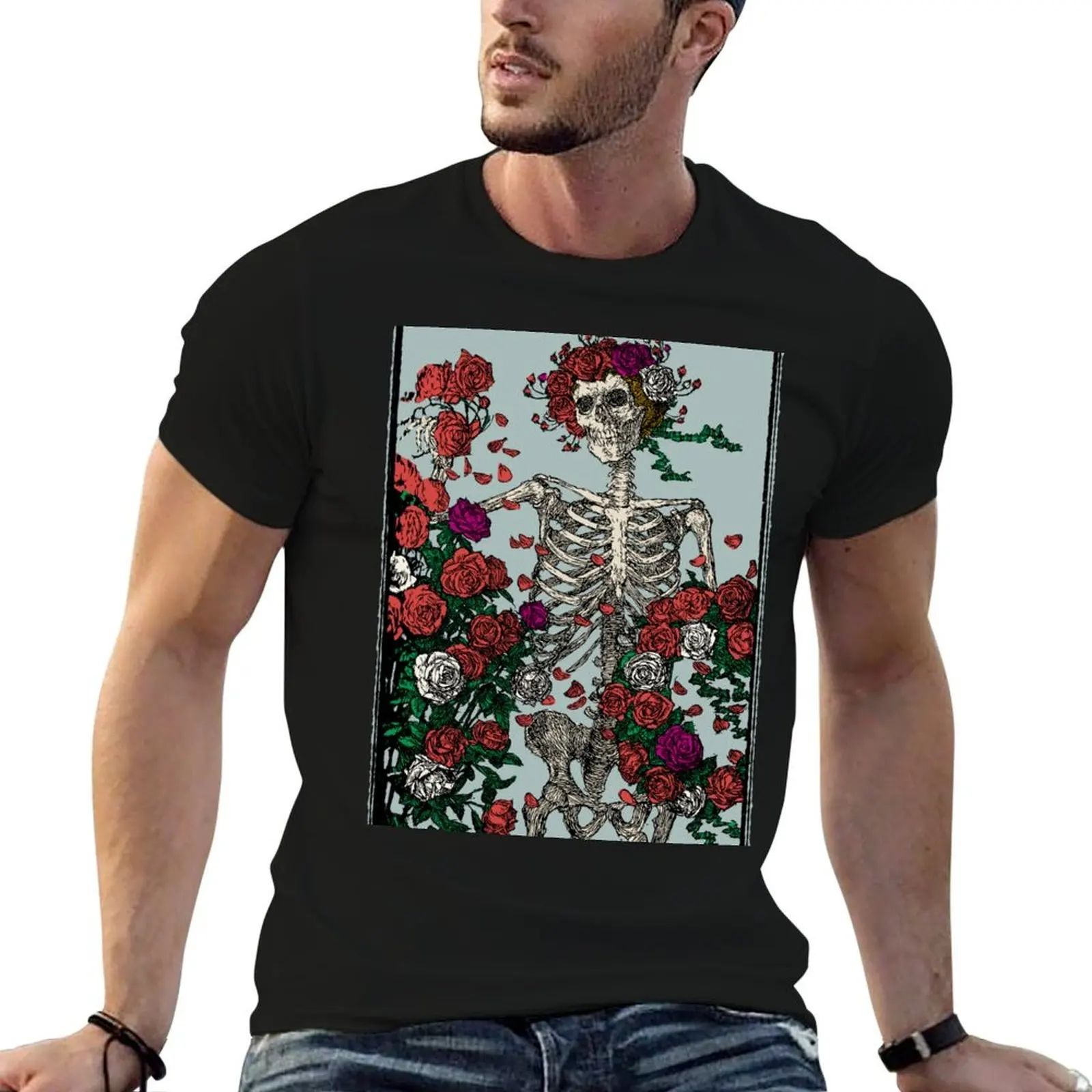 

Skeleton & Roses T-Shirt man t shirts for men man graphic t shirt t shirt personalised T-shirt
