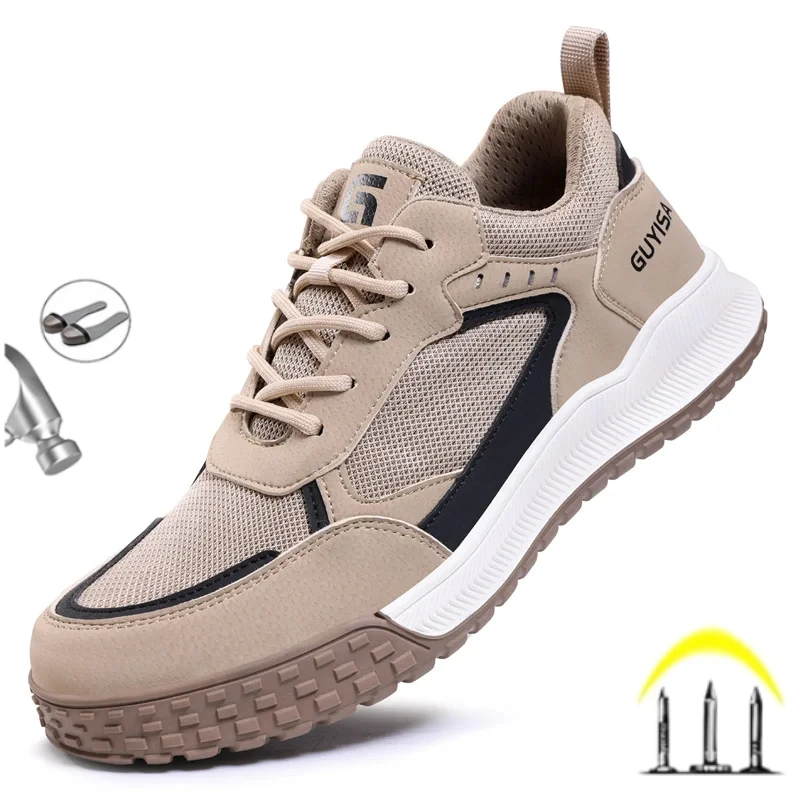 

Fashion 2024 Sneakers Men Safety Shoes Construction Steel Toe Work Shoes Safety Boots Men Shoes Anti-puncture Working Sneakers