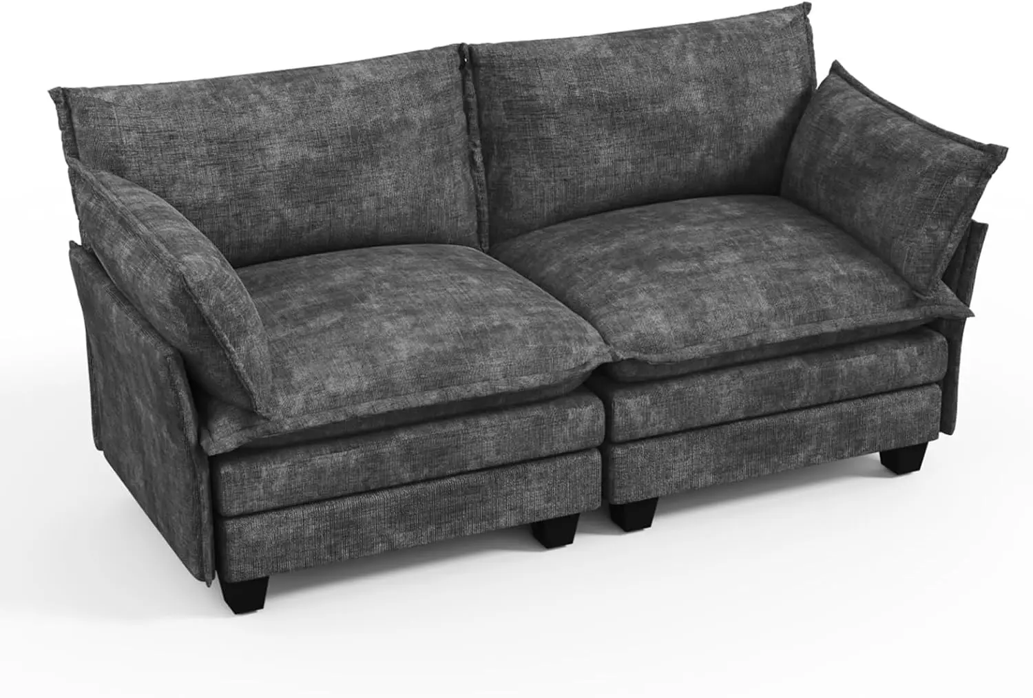 

Modular Sectional Sofa, Loveseat 2 Seater Cloud Couch, Chenille Modern Sectional Couches for Living Room, Apartment Grey