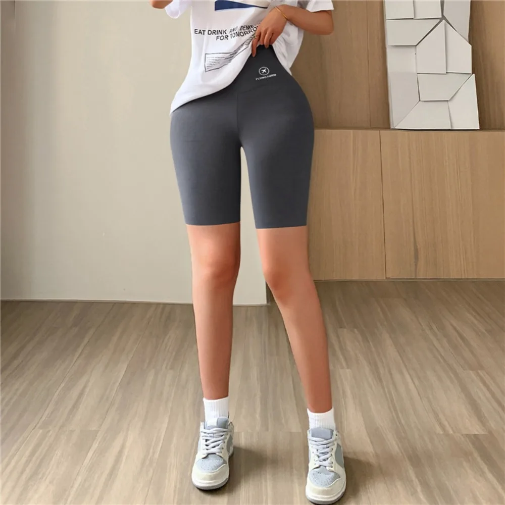 Fashion Polyester Fibre Thin Five-cent Yoga Pants Elastic Slim Fit High Waist Yoga Pants High Waist Sports Short Leggings Women