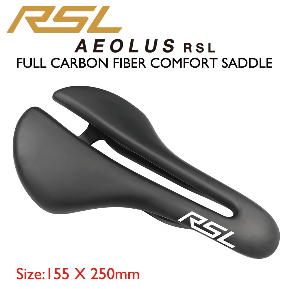 

RSL T800 Carbon Road Bike Saddle 125g Ultralight,Hollow Ventilation Design, 145mm/155mm*250mm for Gravel/City Bicycle Front Seat