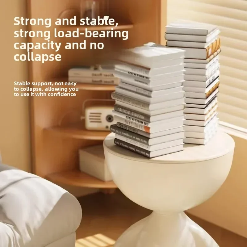 1pc Modern Round Matte Finish Side Table - Small Storage Rack Stool for Living Room, Bedside Nightstand, Minimalist Coffee Table