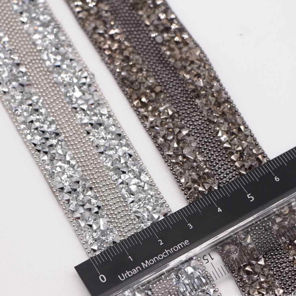 50cm Sheet Banding Trim Crystal Motif Strass Hot Fix Rhinestone Tape Applicator Ribbon Diy Dress Wedding Clothing Accessories