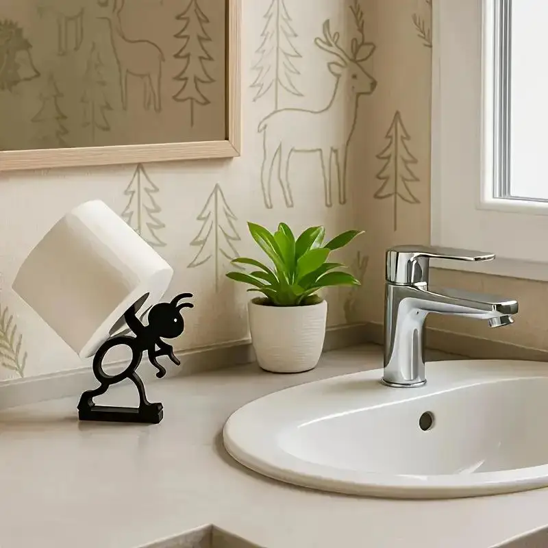 。Home Desktop Paper Bracket Decoration Creative Ornaments For Holiday Gift 3D Printed Cute Simple Ant Tissue Holder Figurines