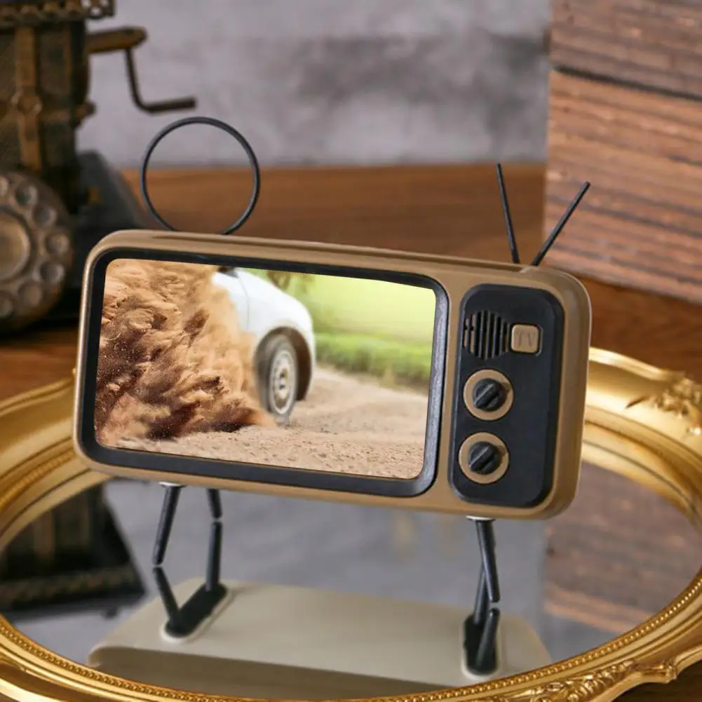 Eco-friendly Anti-skid Non-slip Phone Holder Retro TV Mobile Phone Holder Stand for 6.4 to 6.7 Smartphone Phone Stand