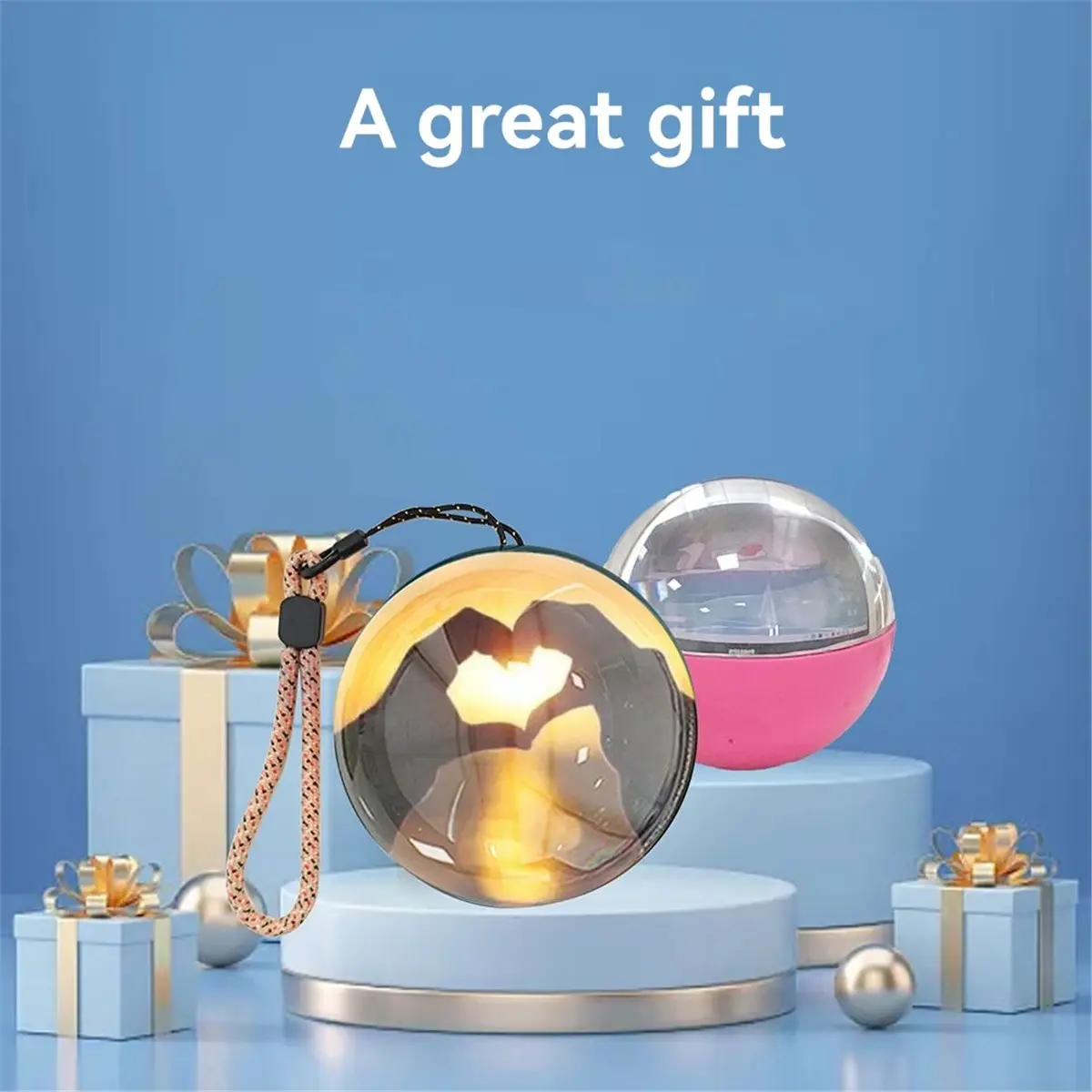 WIFI 7in Crystal Ball Video Player Memory Orbs Digital Memory Display Videos Photos DIY Gift for Anniversary Birthday B