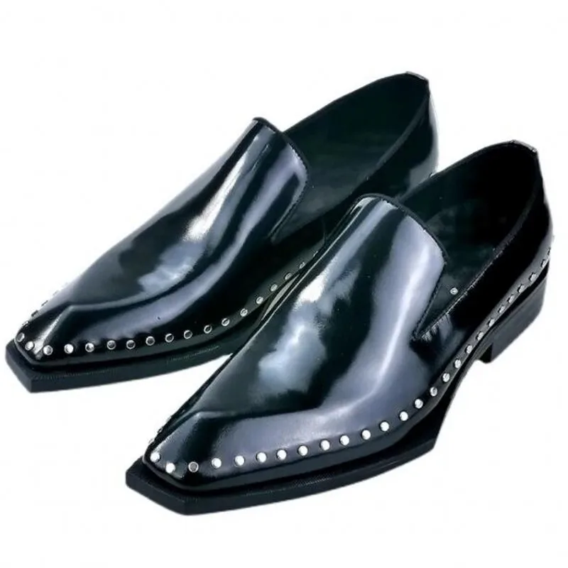 

Unique Heel Rivets Derby Shoes Gentlemen Formal Business Shoes Men Driving Loafers Fashion Flats