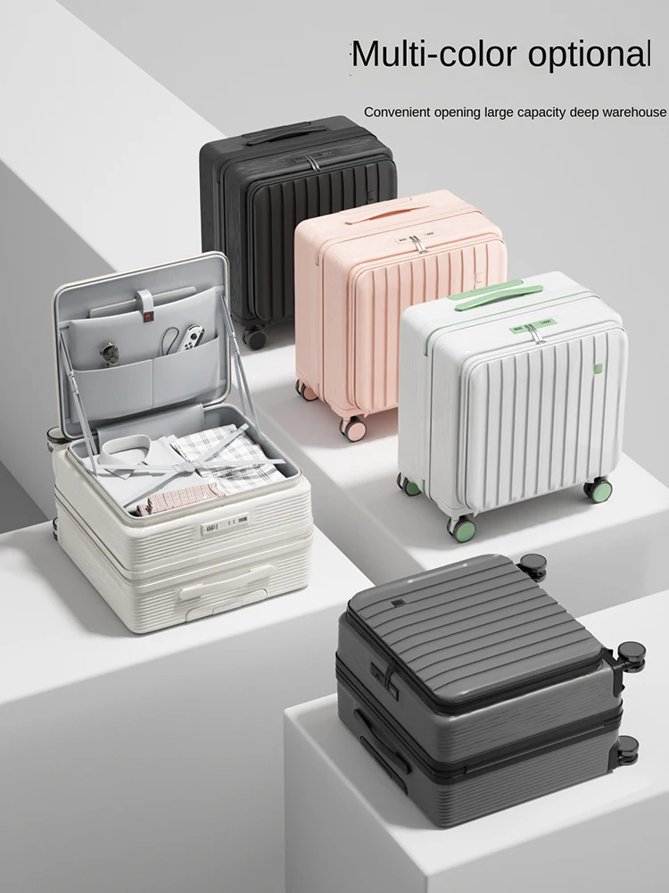 Koper Kabin Multifungsi 2025 Model Baru Ukuran Kecil dengan Bukaan Samping 18/20 inci, Koper Perjalanan dengan Ruang Penyimpanan Besar dan Dalam