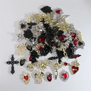 10pcs Halloween Acak Gaya Pesona Gothic Cross Jantung Tengkorak Pesona Liontin DIY Buatan Tangan Anting-Anting Perhiasan Aksesoris 8 pesona ankh penjualan terbaik - №