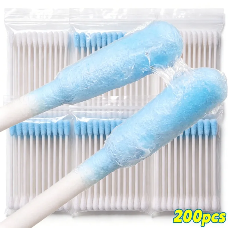 50/200pcs Disposable Adhesive Cotton Swabs Double Headed Soft Cosmetic Cotton Sticks for Makeup Cleaning Removing Tools
