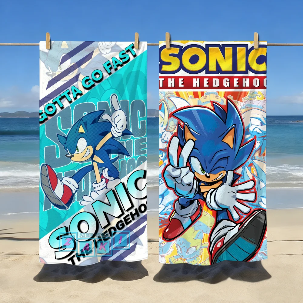 S-SonicS the H-HedgehogS Towel For Swim Yoga Gym Quick Drying Soft and skin-friendly Beach Towels All-Season