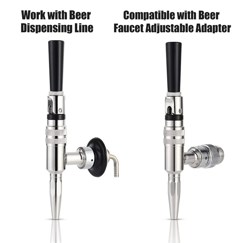 

Stout Beer Coffee Faucet Stainless Steel Nitrogen Keg Draft Faucet, Homebrew Cold Brew Kegerator Beer Tower Tap-BEAU