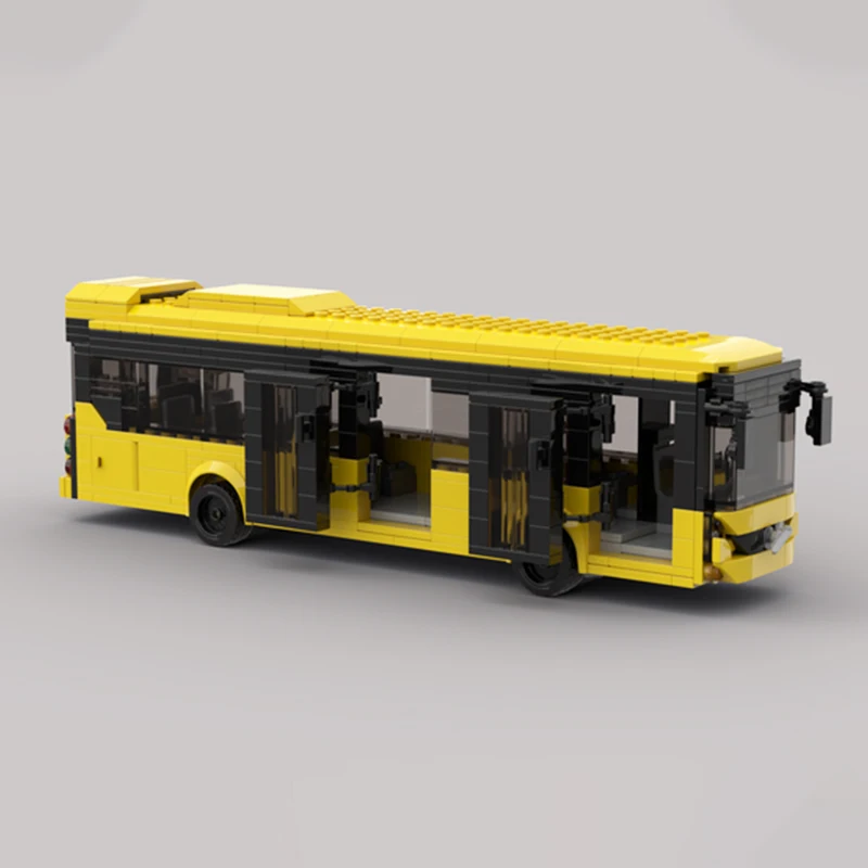 Classical City Bus 7900 Vehicle MOC 7 Width Building Blocks Model Bricks Sets Assemble Display Children\'s Toys Gifts