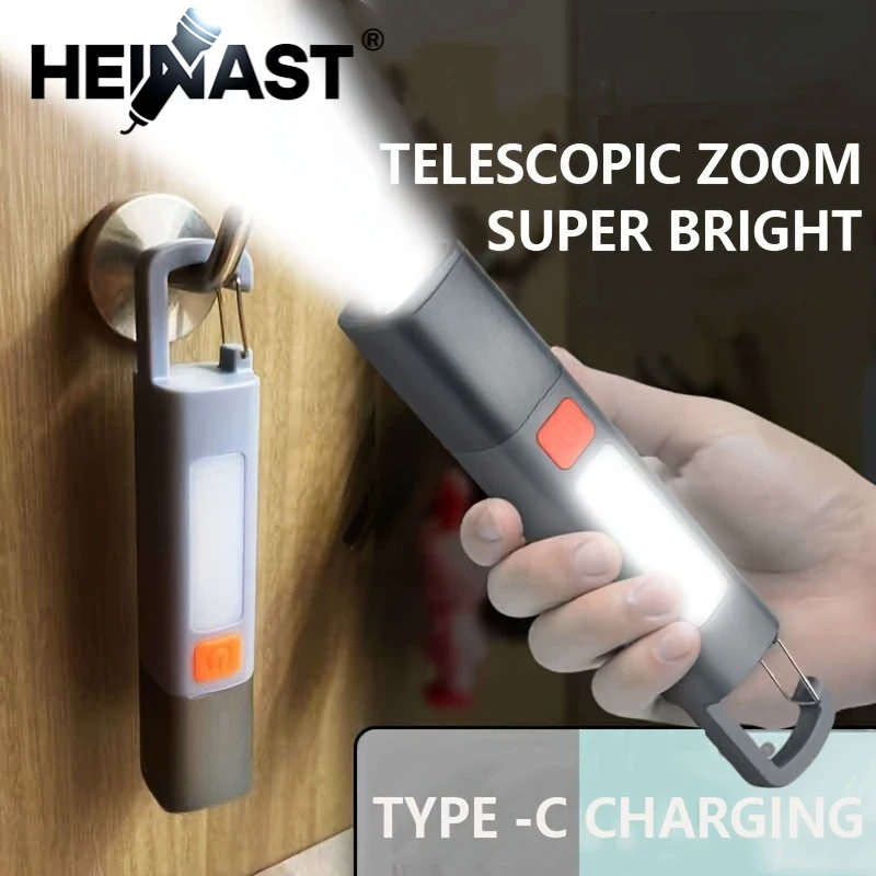 Luces laterales COB superbrillantes LED XPE Mini linterna portátil con zoom impermeable al aire libre pesca caza Camping linterna