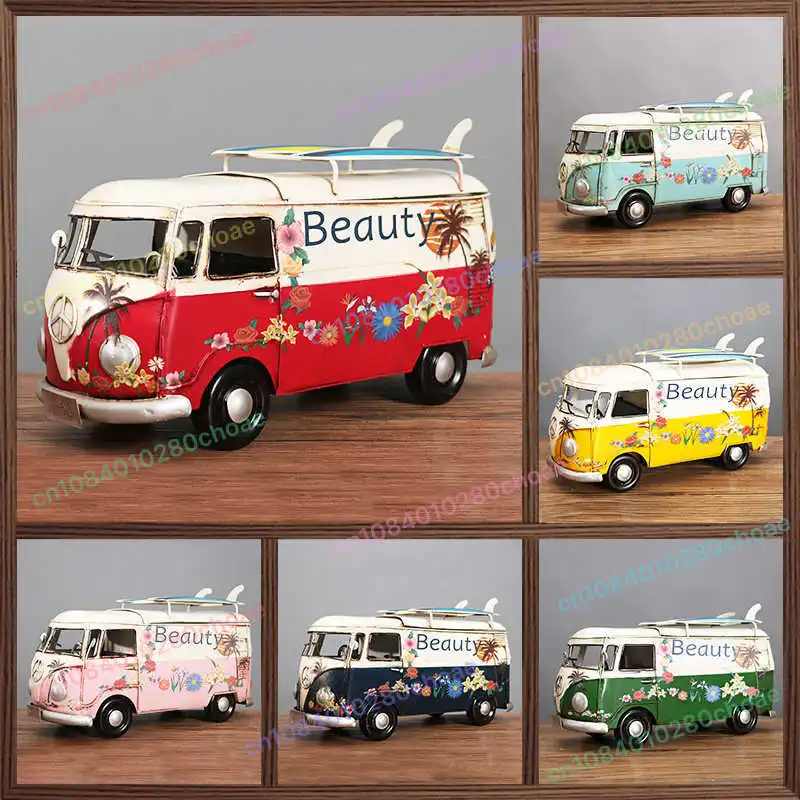 

Industrial Wind Bus Tissue Box Iron Art Retro Model Car Tissue Storage Box for Office Home Decoration Creative Paper Holder