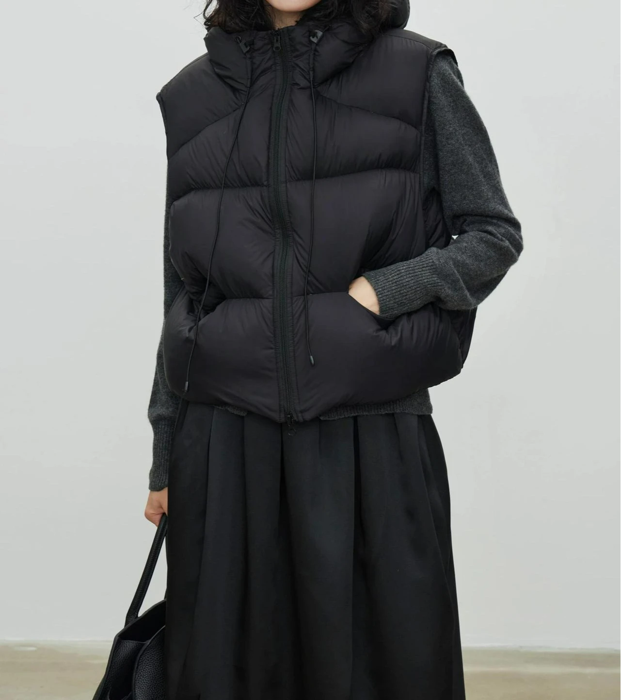 2025 Autumn and Winter New Jacket with Fleece Hooded Down Vest Women's Short Outer Wear