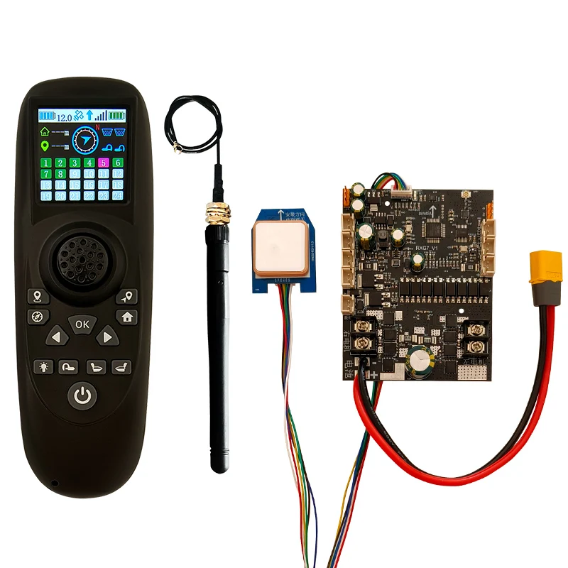 1Set RXG7-TXG4 Remote Controller Color Screen Display 6-15VDC Receiver Board with GPS Module for RC Trawler Bait Boat Refit Kit