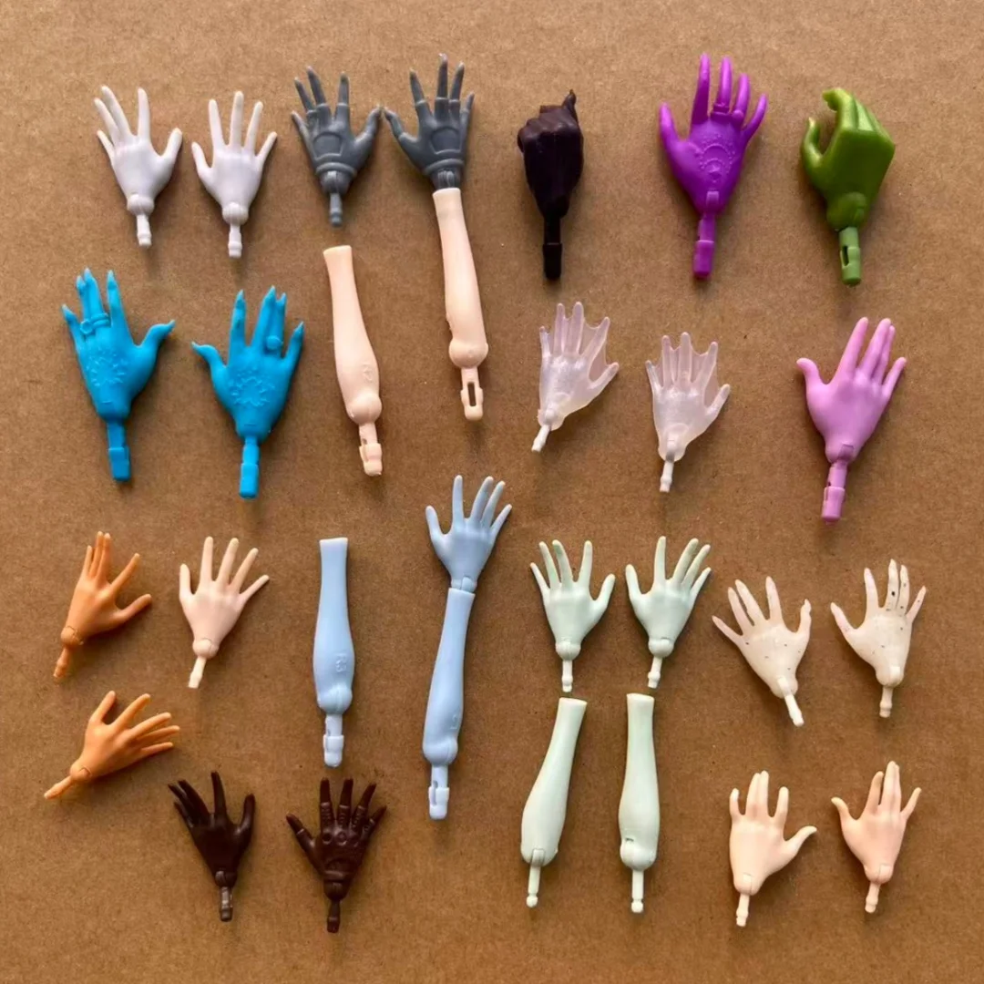 Monster 1/6 Doll Replacement Hands Elbows Purple Beige Blue Green Skin Original Doll Accessories For Slim Dolls