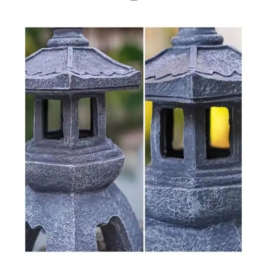 Linterna Solar Pagoda para jardín, luces LED integradas, impermeable, a prueba de óxido, decoración Zen para Patio