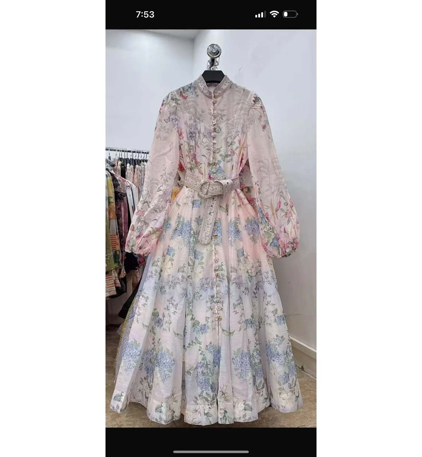 

Fashionable and versatile casual 2025 summer women's long sleeved printed lace up waist cinching dress for women