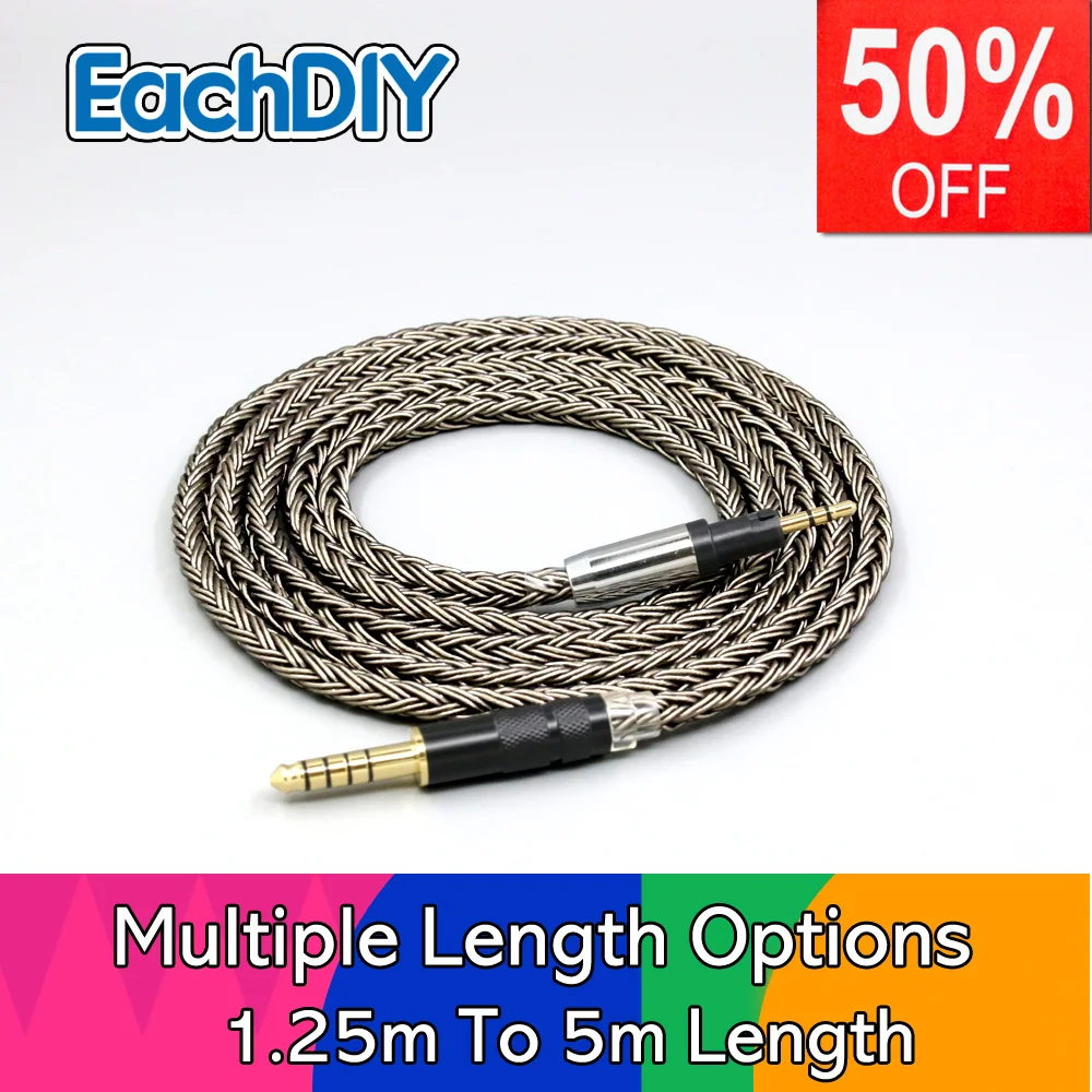 

16 Core Grey Silver plated Earphone Cable For Austrian Audio Hi-X50 Hi-X15 Hi-X65X55 Headphone LN008836