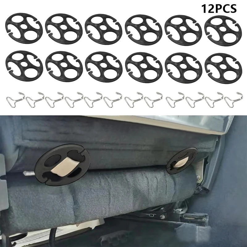 

12pcs Plastic Car Seat Covers Chuck And 12pcs Metal Hooks Locking Clip For Car Seat 24pcs Car Seat Cover Plum Plate Metal Hooks