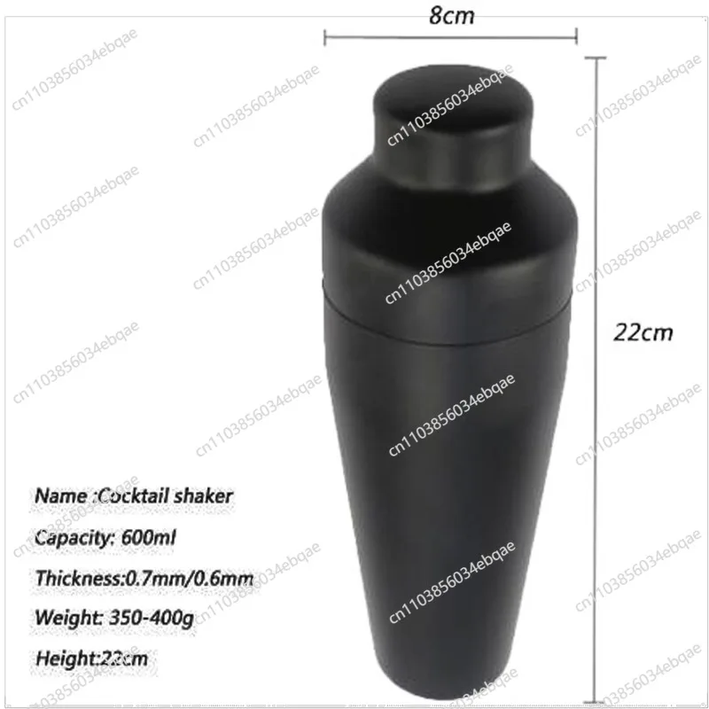 For Exquisite 8-piece Matte Black Stainless Steel Shaker Set French Cocktail Tool Complete Set