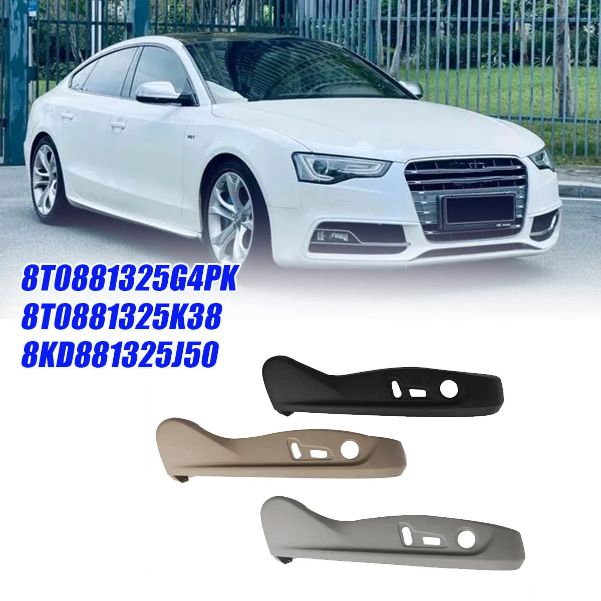 Left Front Seat Outer Frame Trim Panel 8T0881325K38 for Audi A5 8T S5 A4 A6 A7 2009-2018 Car Seat Side Guard