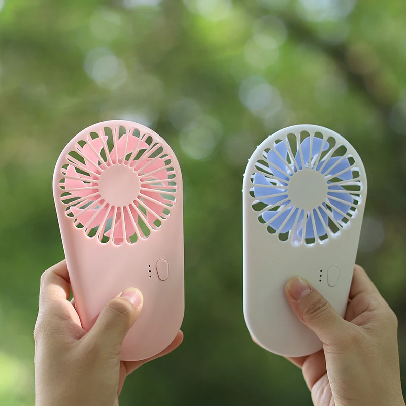 Portable 4-in-1 Handheld/Neck/Desktop/Support Mobile Phone Small Fan with Base, Three Levels of Wind Power