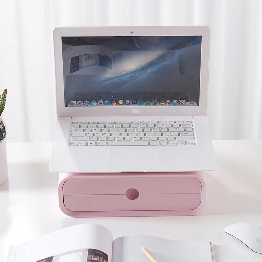 1Pcs Computer Monitor Elevated Shelf Desktop Storage Organizer ABS Material Office Desk Rack for Stationery Cosmetics Keys