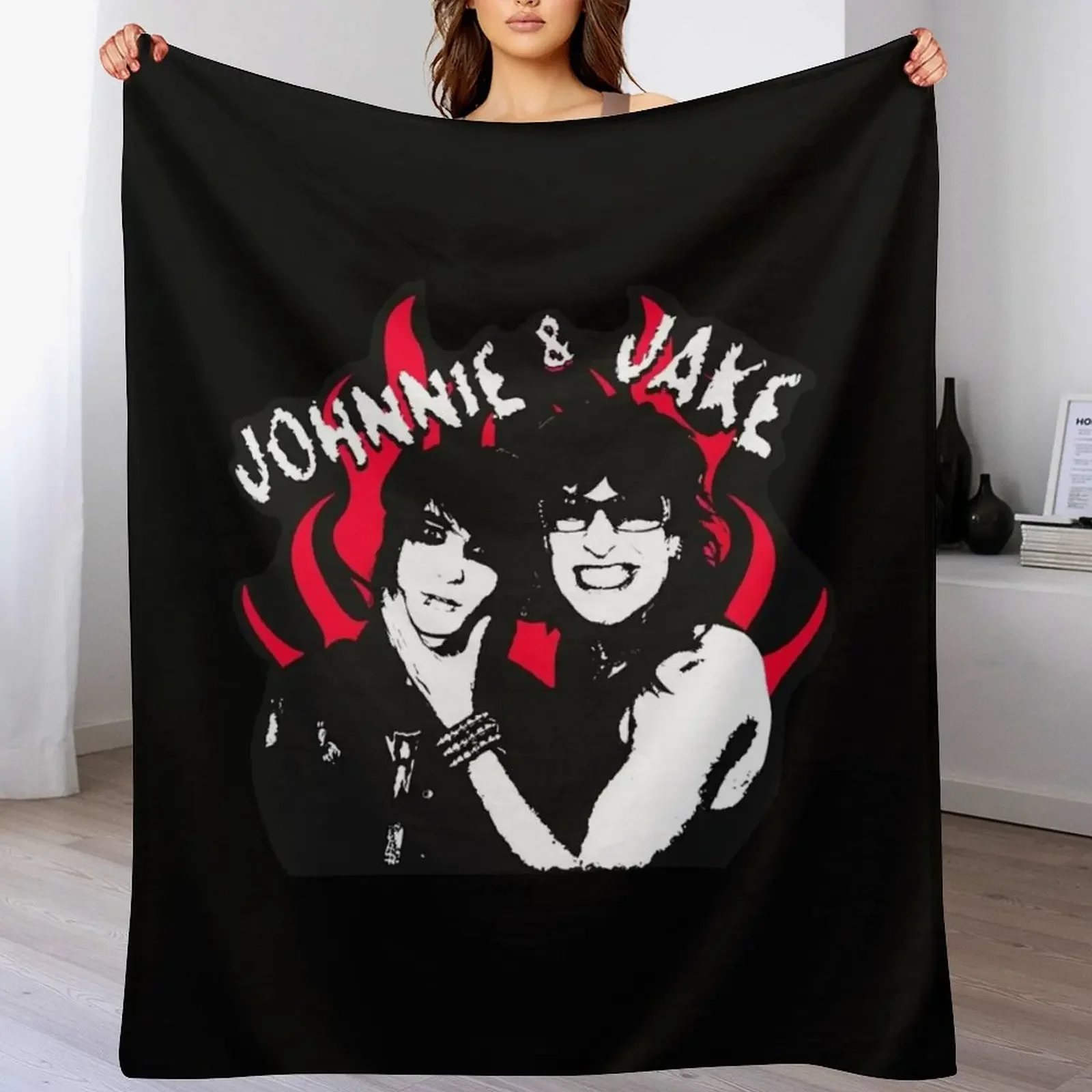 

Jake And Johnnie Flames Throw Blanket Flannels Summer Beddings Winter beds Retros Blankets