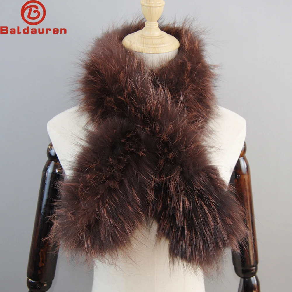 2024 New Women Winter Warm Natural Fox Fur Scarf Ring Knit Real Fox Fur Lady Fashion Neckerchief Scarves Women Real Fur Bandana