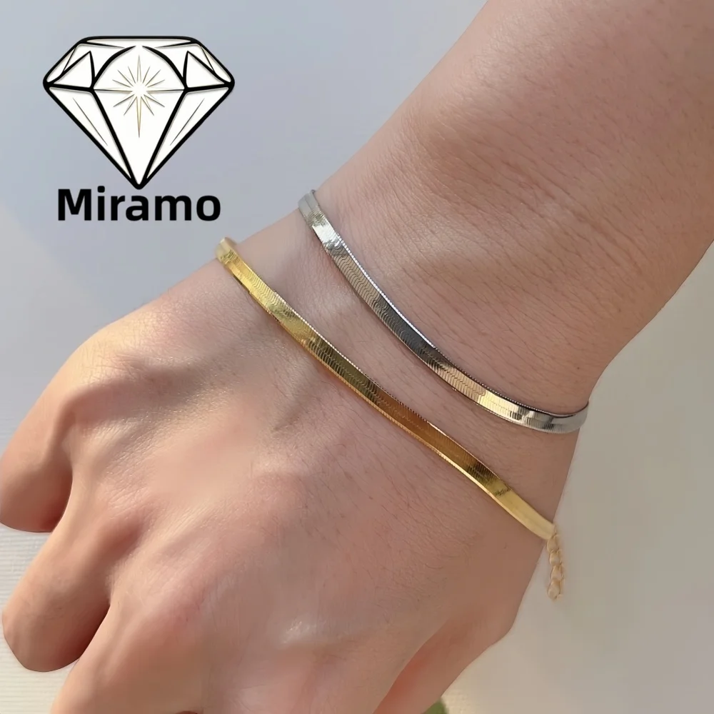 

2.5/3.2/3.5/4mm Thin Snake Flat Bracelet Stackable 18K/Silver Minimalist Anklet S925 Sterling Silver Unisex Design