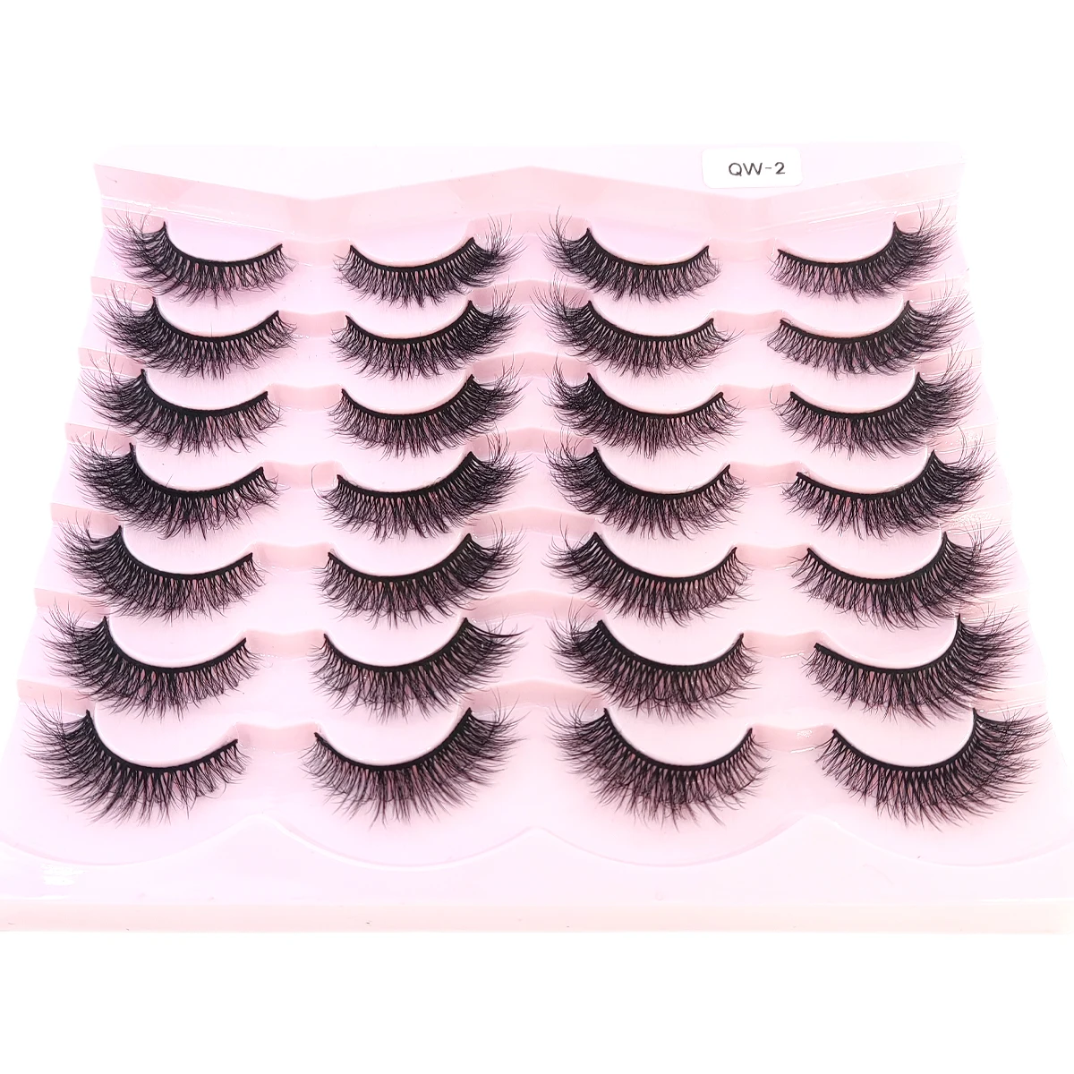 Neue 14 Paar natürliche künstliche Nerzwimpern, weiche falsche Wimpern, gekreuzte, unordentliche, dicke Wimpern, verlängertes Make-up, falsche Wimpern