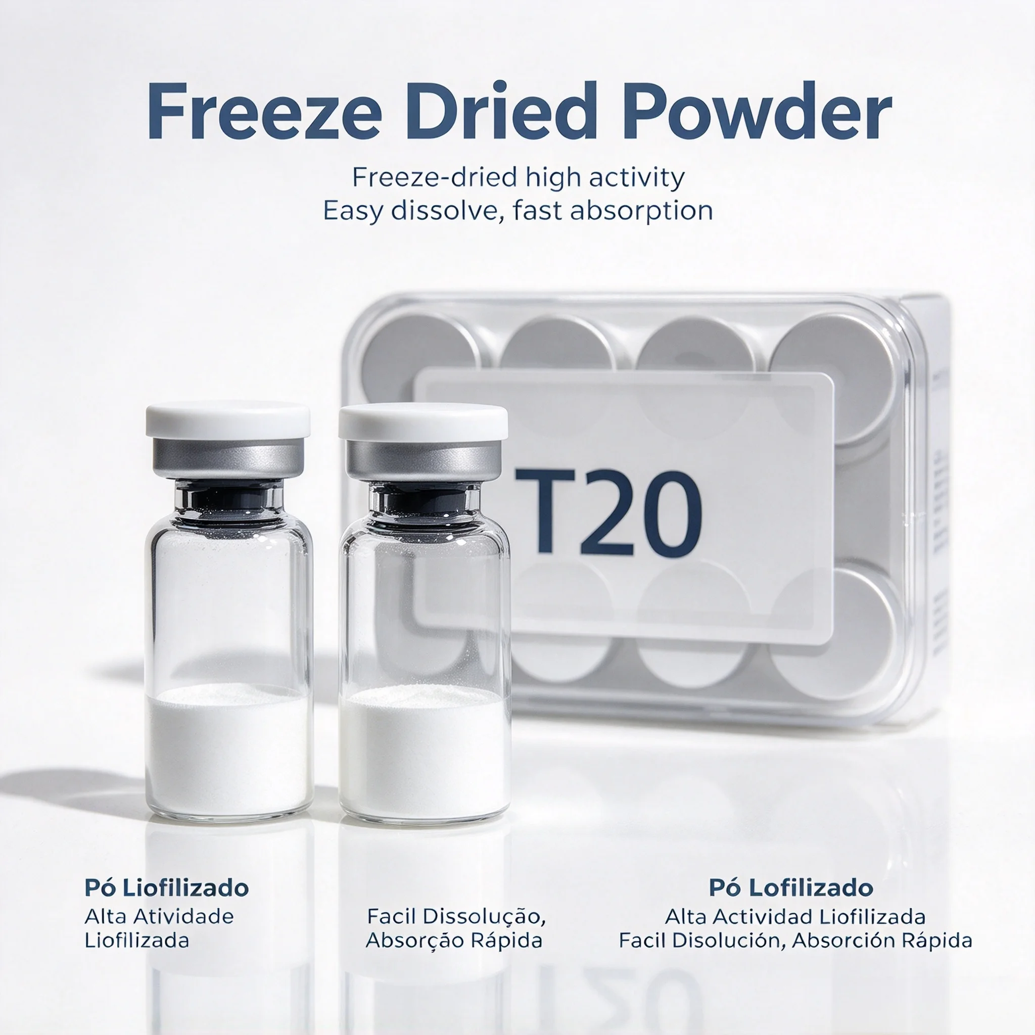 (Random Cap Colors) RLyophilized Powder  WA10 Pure Water (10mg) 10 Vials/1Box Freeze Dried Powder