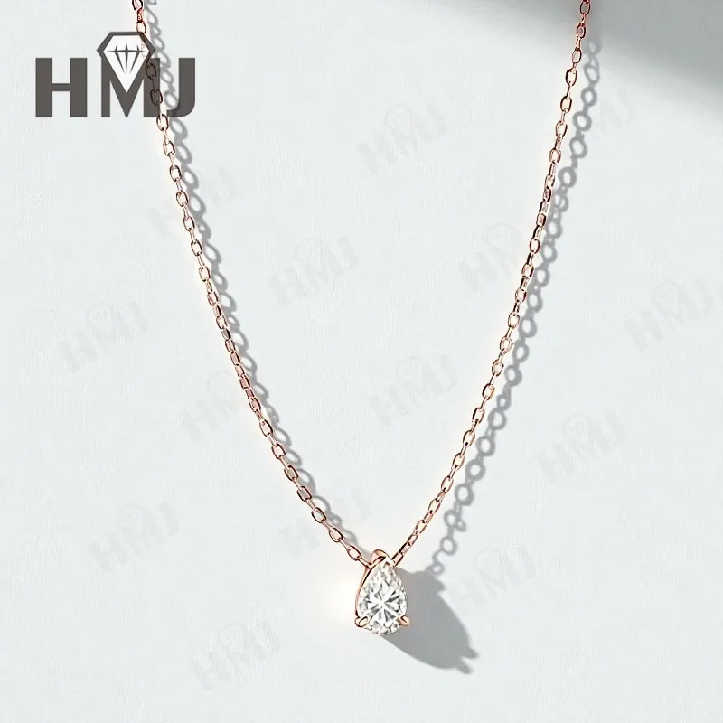 Moissanit-Halskette mit 1/2/3/4 Karat D-Farbe Birnenförmiger Moissanit S925 Vergoldete Kette in Weiß, Gelb oder Roségold für Damen, Verlobung, Alltag und Charme – Detail 22