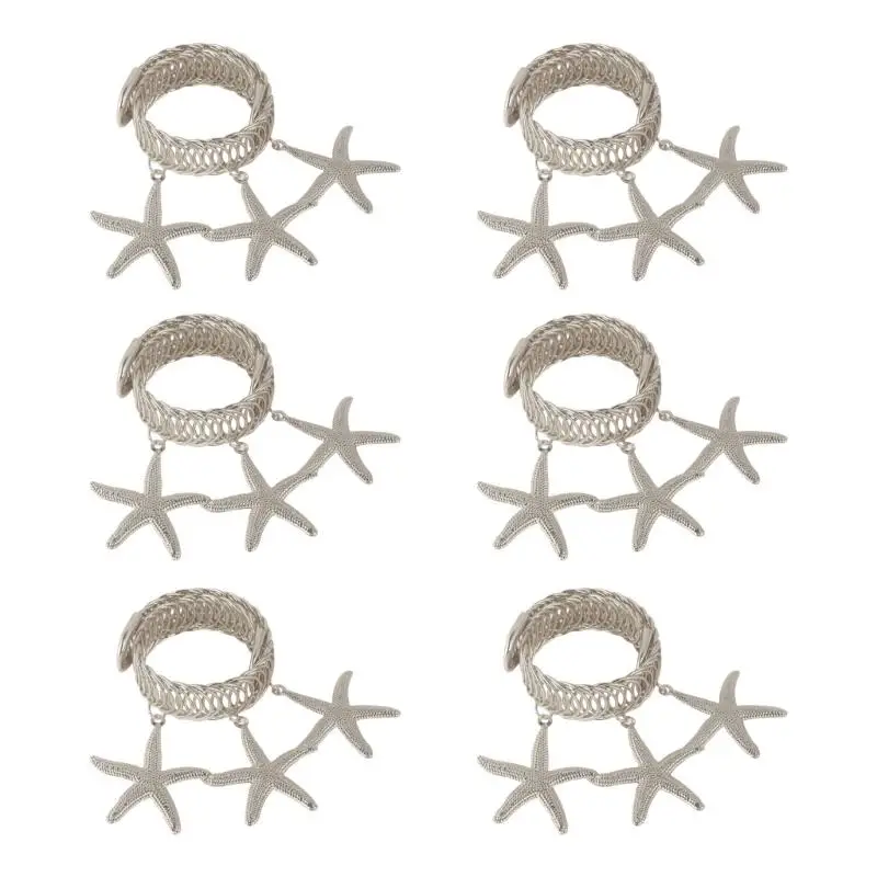 E8BD 6Pcs Metal Curtain Tiebacks Star Moon Design Spring Curtain Clip Curtain