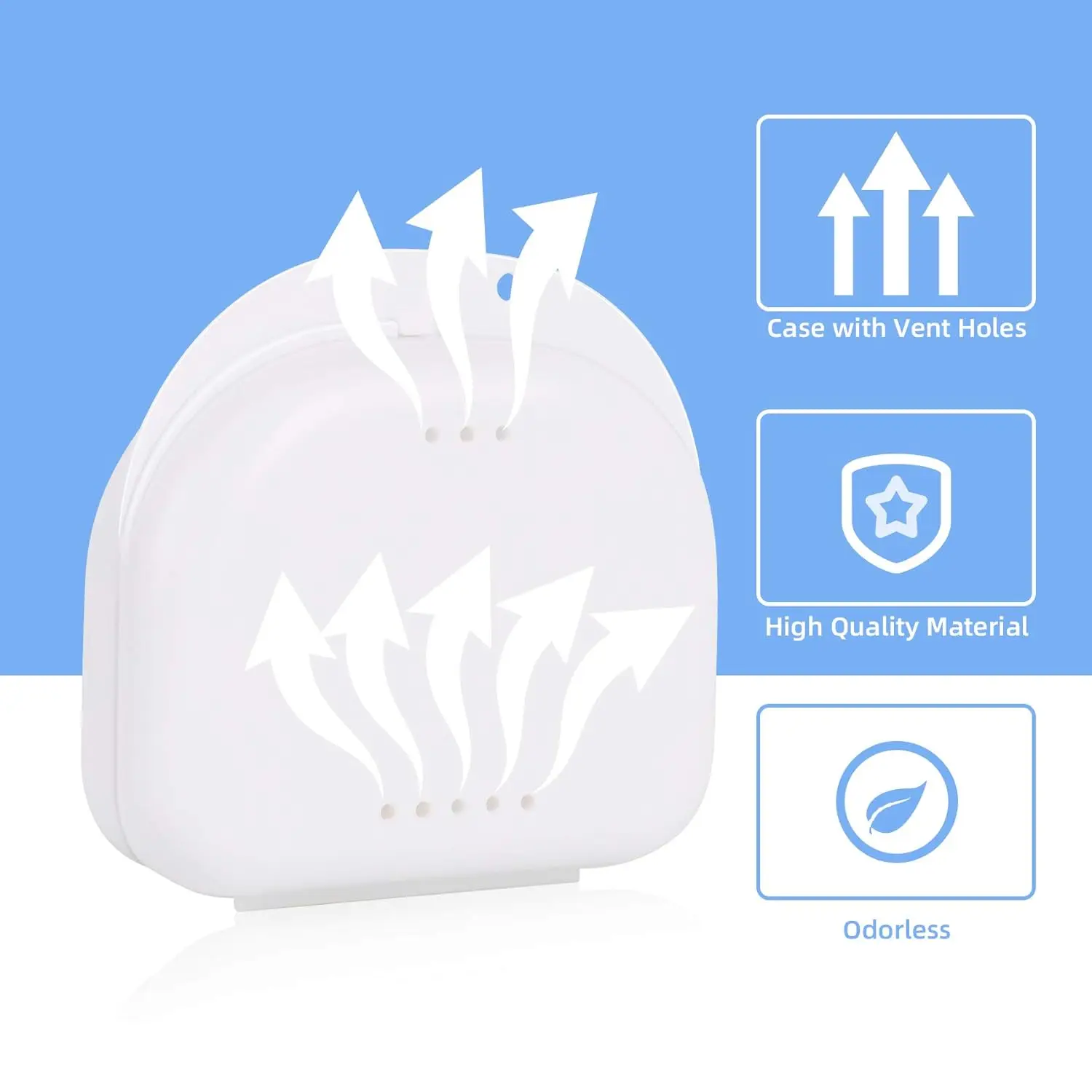 

Denture Tray Box Dental Orthodontic Braces Retainer Case Vent Holes Plastic Container Denture Box ​False Teeth Protective Case