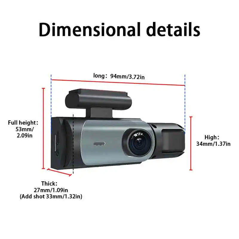 3 Channels 1.97 Inch Dash Cam For Car Camera 1080P HD Video Recorder WIFI Car DVR Rear View Camera Night Vision Car Black Box