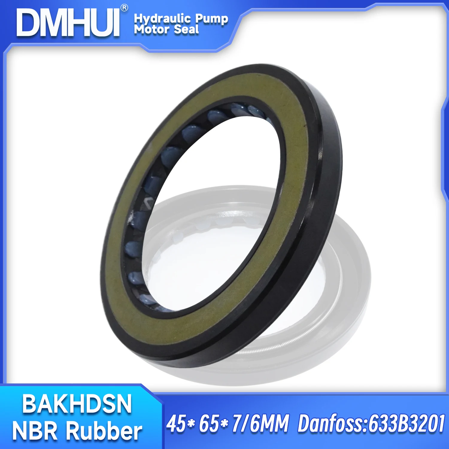 

DMHUI Hydraulic Pump Motor NBR Rubber Oil Seal 45x65x7/6mm BAKHDSN Type 633B3201 Shaft Seals for OMT 400 Hydraulic Motor