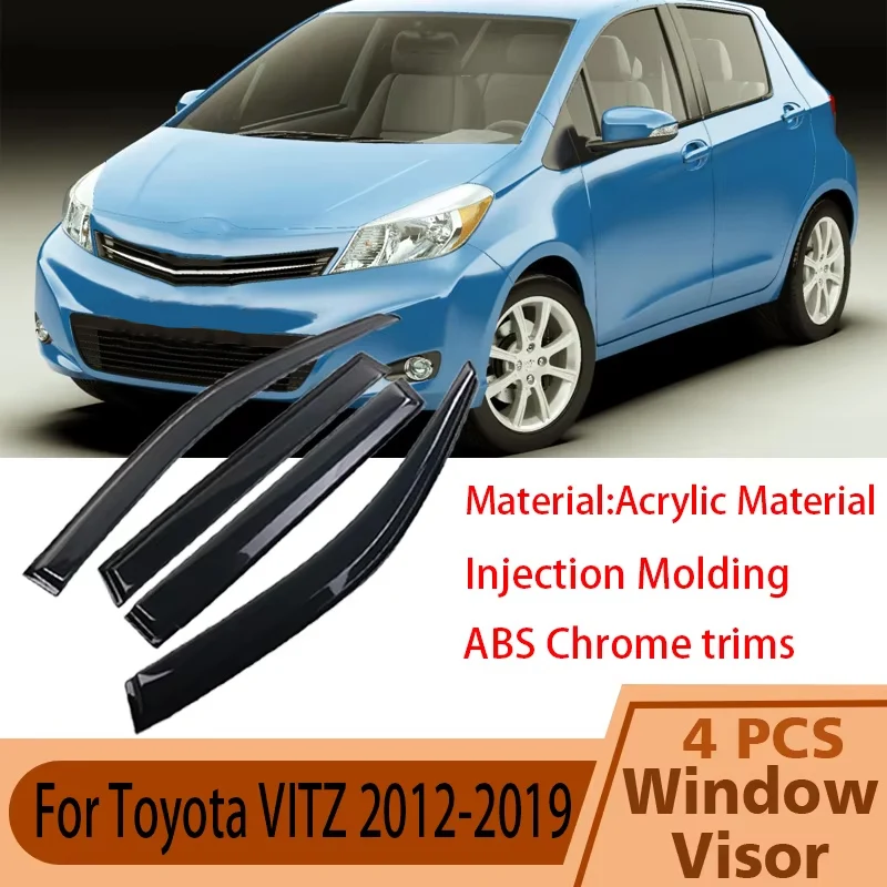 Car Window Visor For Toyota Vitz Hatch Yaris XP130 2012~2019 Side